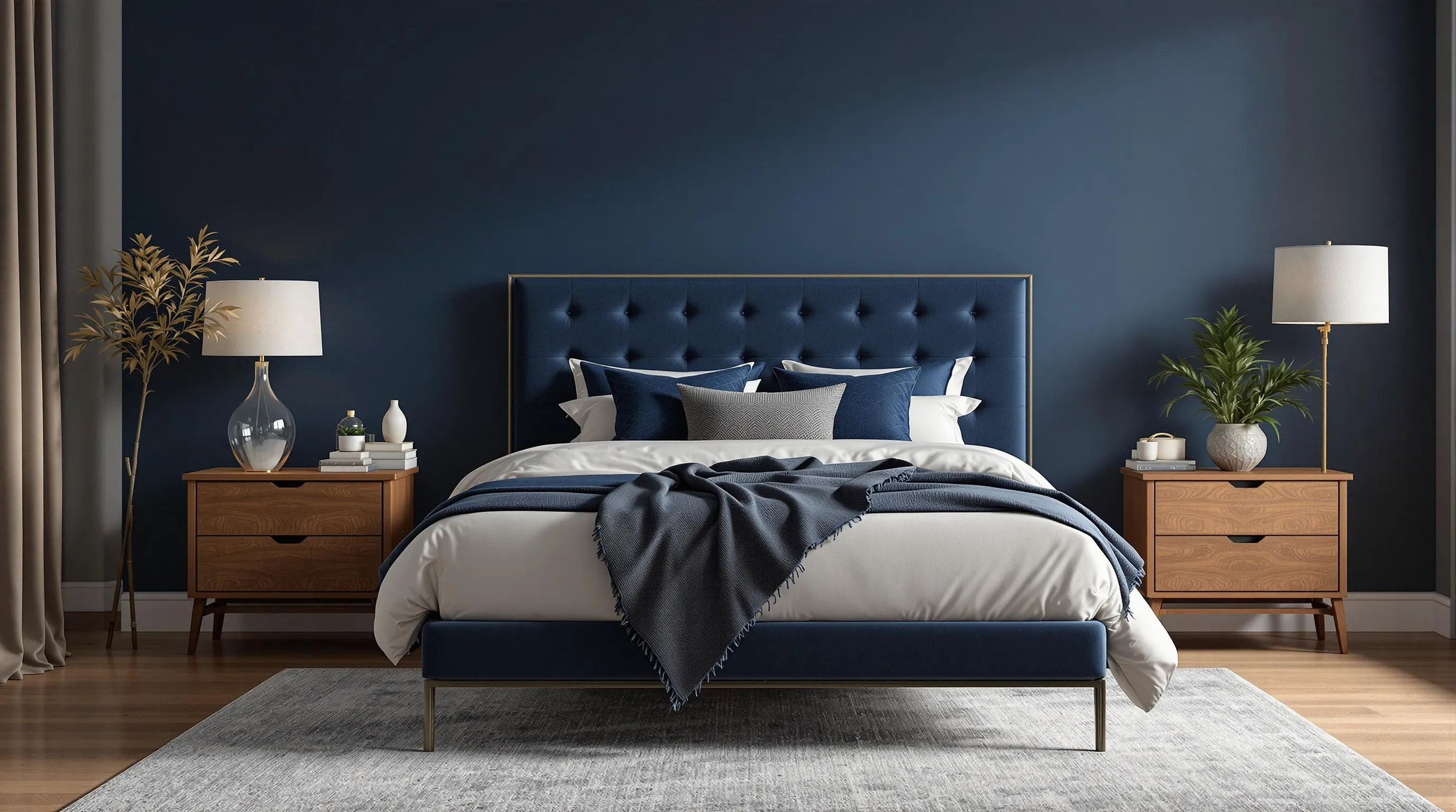 19 Elegant Dark Blue Bedroom Ideas to Transform Your Space Into a Dreamy Retreat 4 19 Elegant Dark Blue Bedroom Ideas to Transform Your Space Into a Dreamy Retreat 3