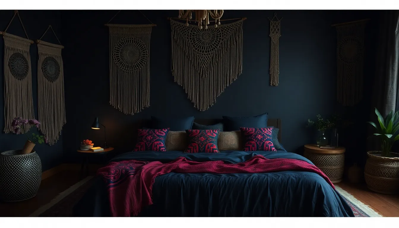 15 Enchanting Dark Boho Bedroom Ideas to Transform Your Space Tonight 4 15 Enchanting Dark Boho Bedroom Ideas to Transform Your Space Tonight 3