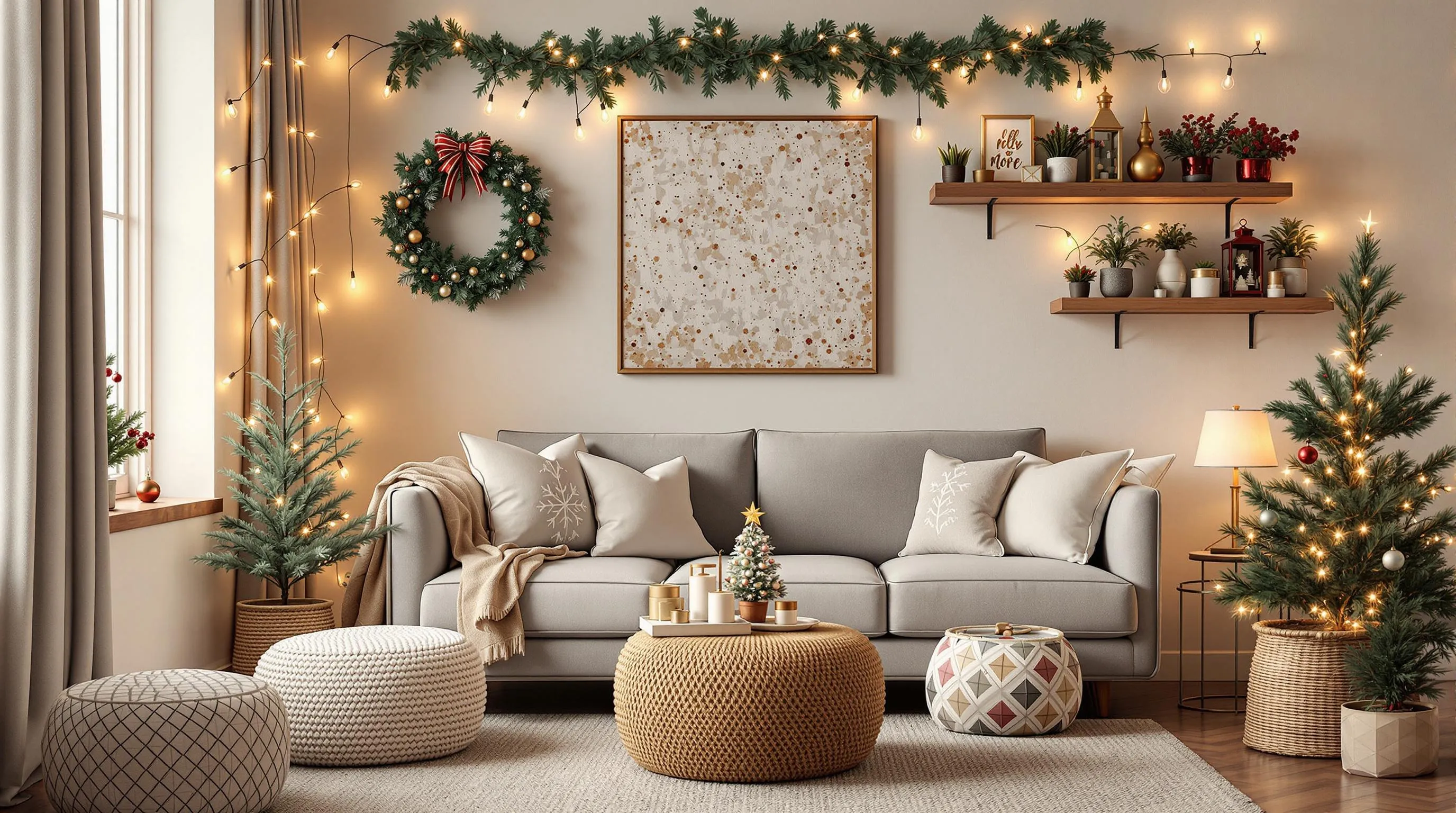 15 Space-Saving Christmas Decor Ideas for Cozy Small Living Rooms 6 15 Space-Saving Christmas Decor Ideas for Cozy Small Living Rooms 5