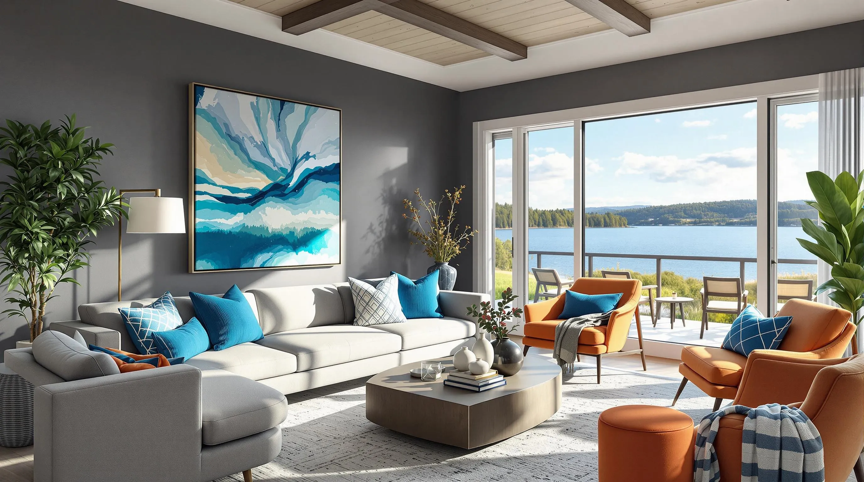 Modern Lake House Color Palettes: 10 Stunning Schemes for Waterfront Living 7