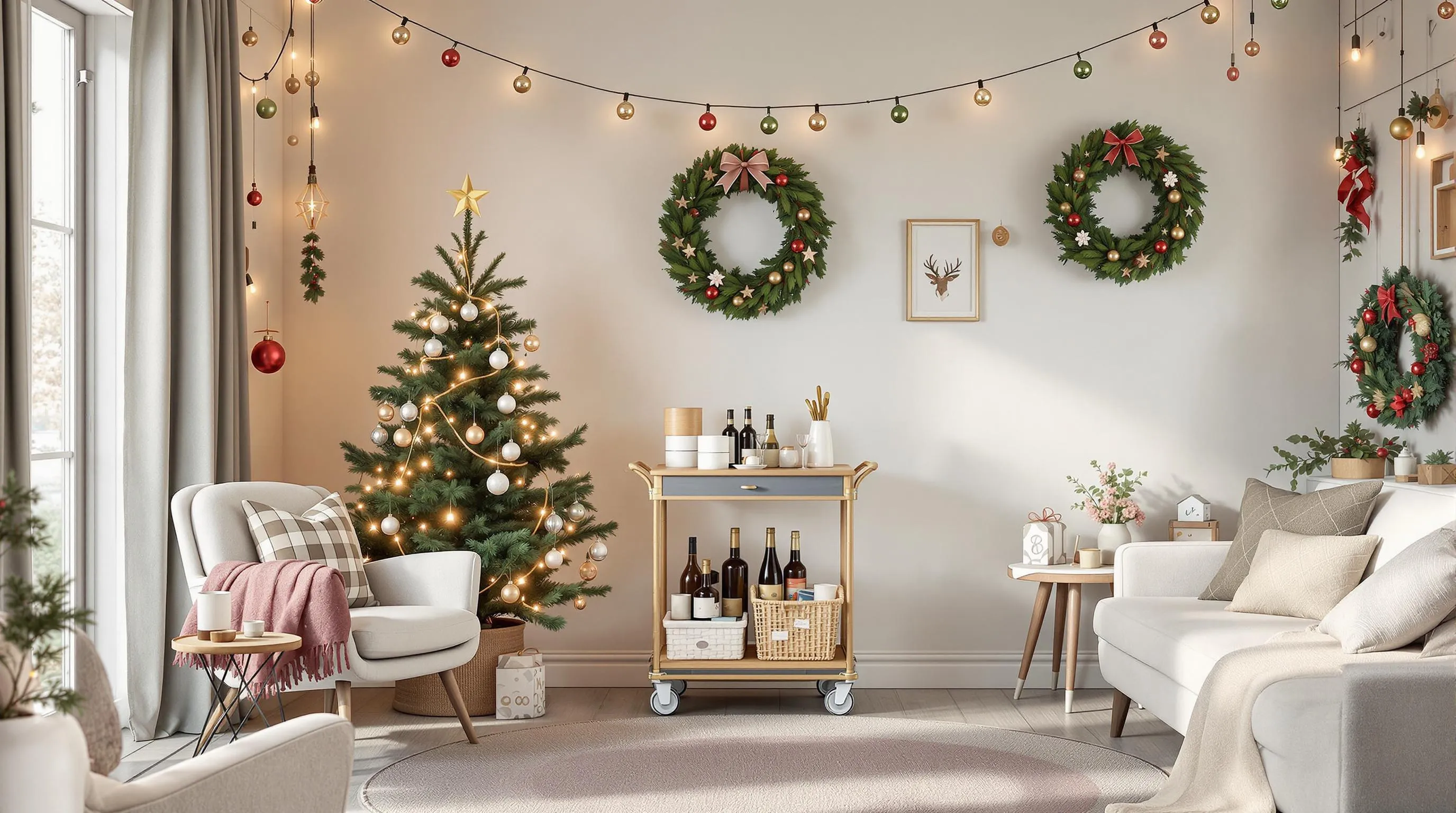 15 Space-Saving Christmas Decor Ideas for Cozy Small Living Rooms 10 15 Space-Saving Christmas Decor Ideas for Cozy Small Living Rooms 9