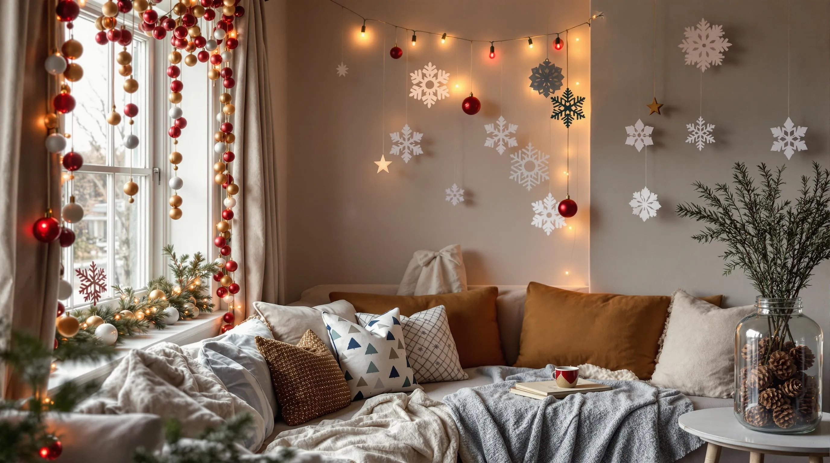 15 Space-Saving Christmas Decor Ideas for Cozy Small Living Rooms 12 15 Space-Saving Christmas Decor Ideas for Cozy Small Living Rooms 11