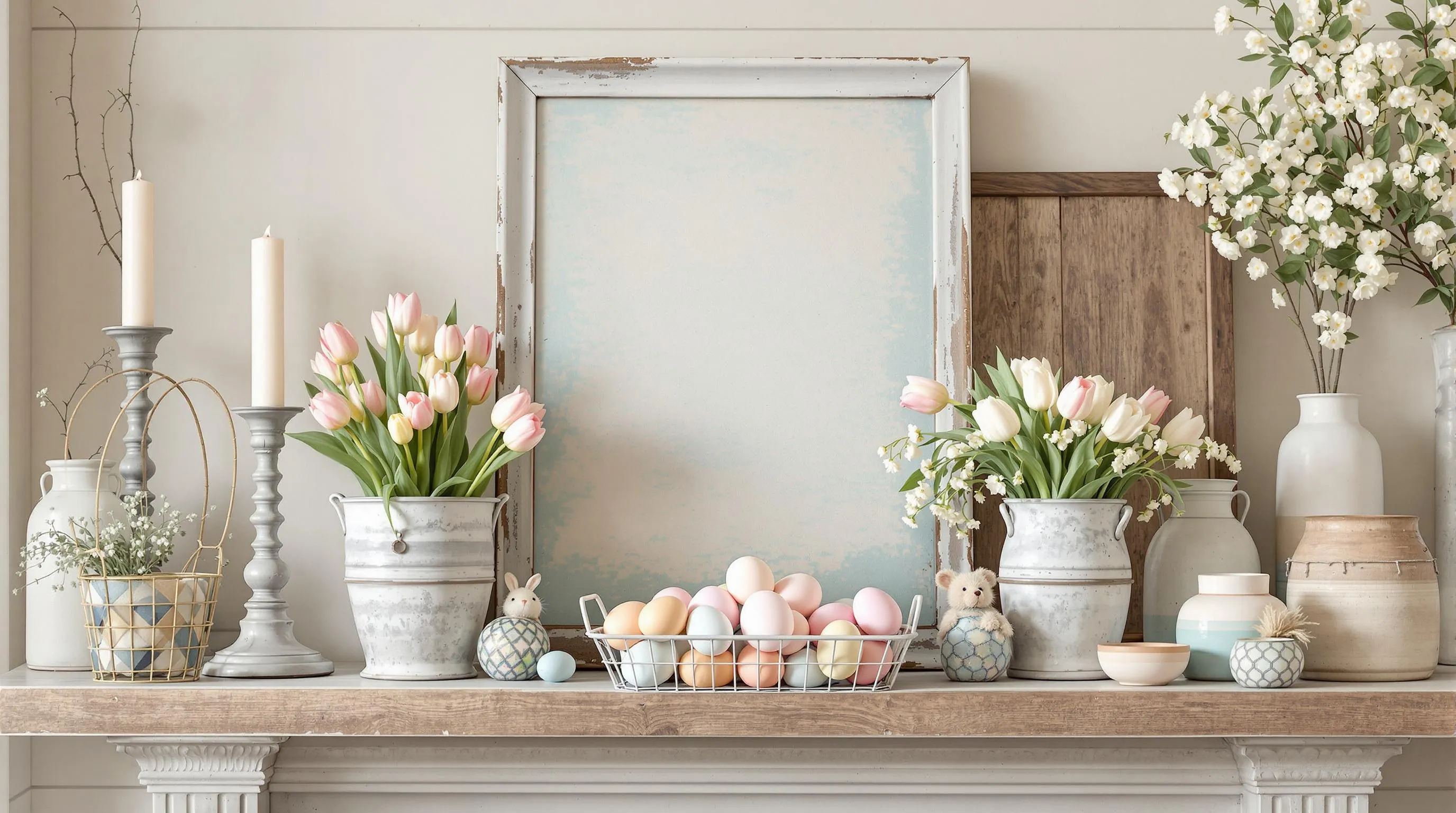 25 Stunning Easter Mantel Decorating Ideas to Transform Your Home This Spring 12 25 Stunning Easter Mantel Decorating Ideas to Transform Your Home This Spring 11
