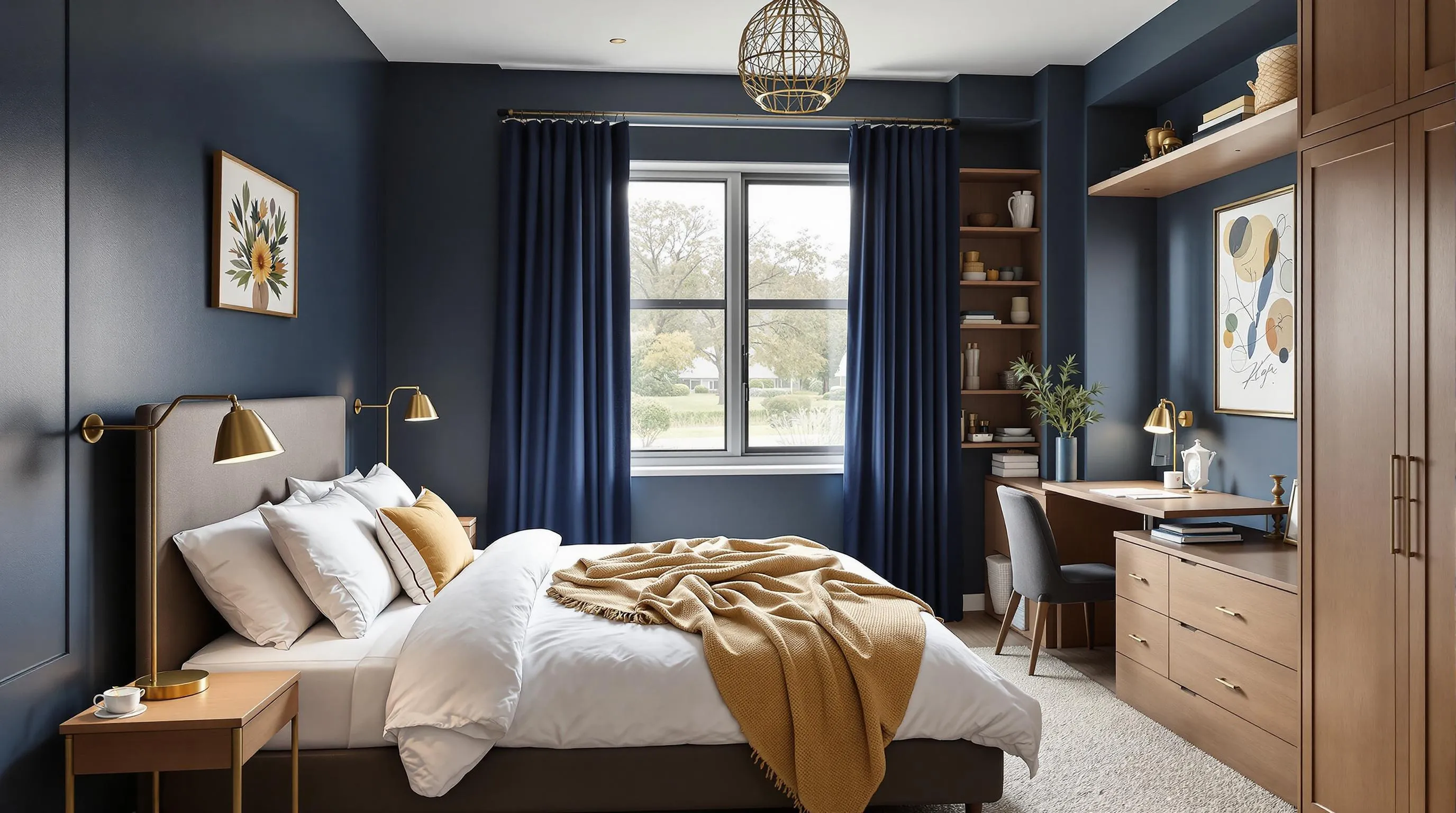 19 Elegant Dark Blue Bedroom Ideas to Transform Your Space Into a Dreamy Retreat 16 19 Elegant Dark Blue Bedroom Ideas to Transform Your Space Into a Dreamy Retreat 15