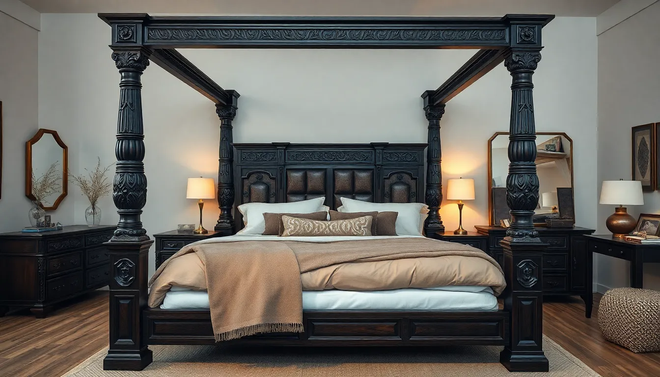 10 Stunning Dark Wood Bedroom Ideas to Transform Your Space into a Cozy Retreat 2 10 Stunning Dark Wood Bedroom Ideas to Transform Your Space into a Cozy Retreat 1