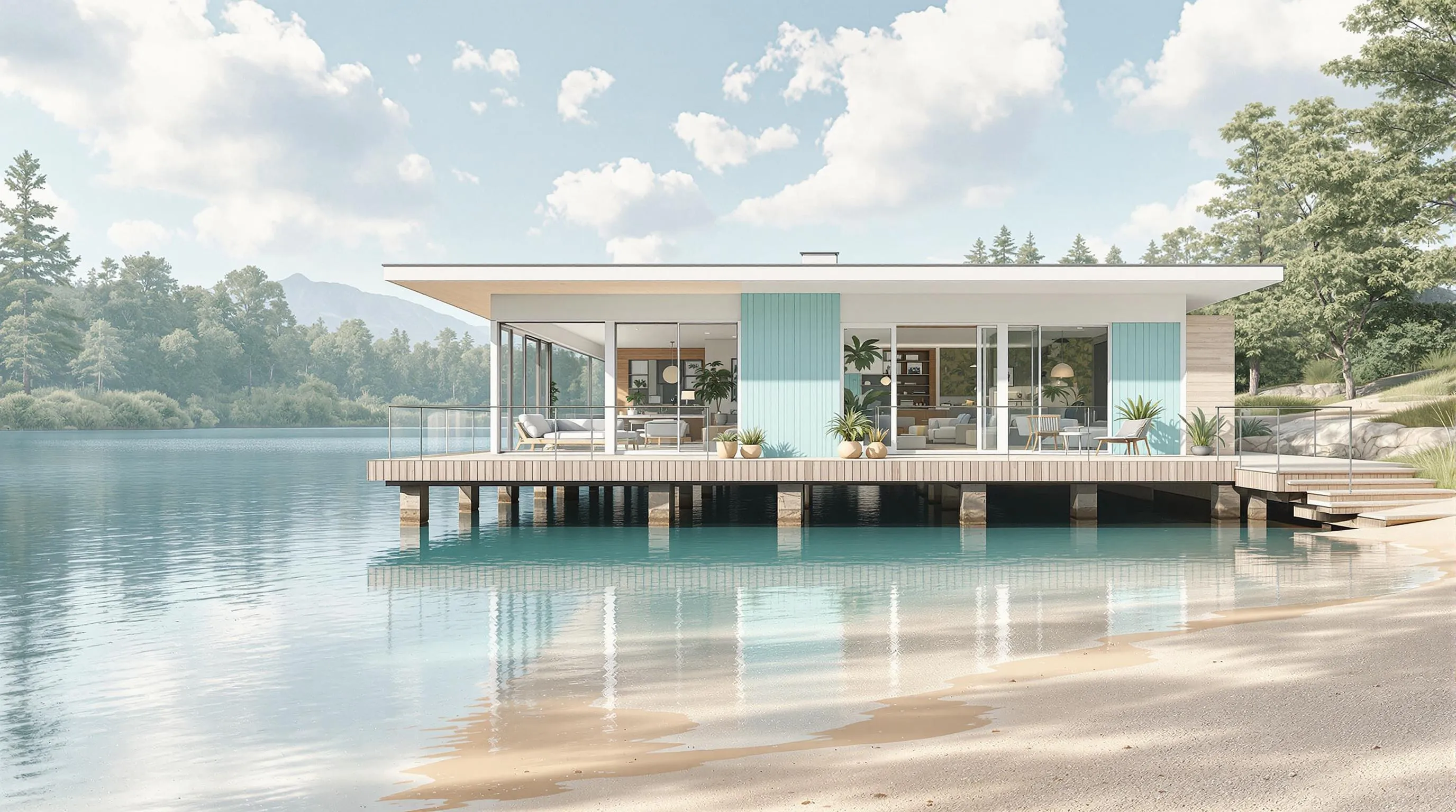 Modern Lake House Color Palettes: 10 Stunning Schemes for Waterfront Living 1