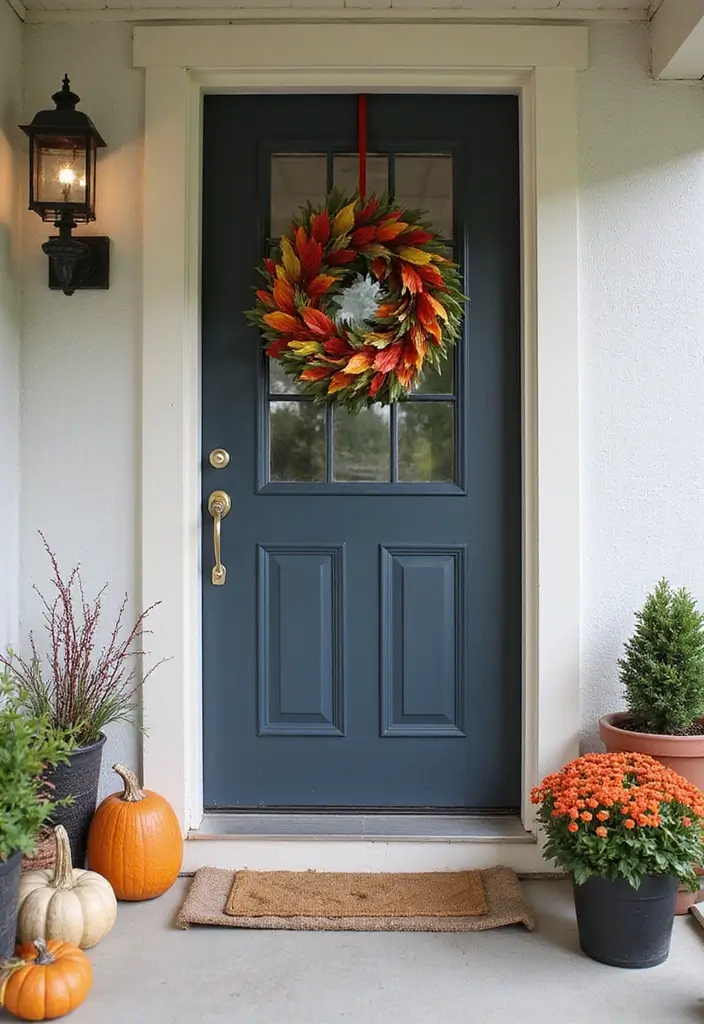 30 Small Front Porch Ideas That Maximize Every Inch - 17. Seasonal Wreaths