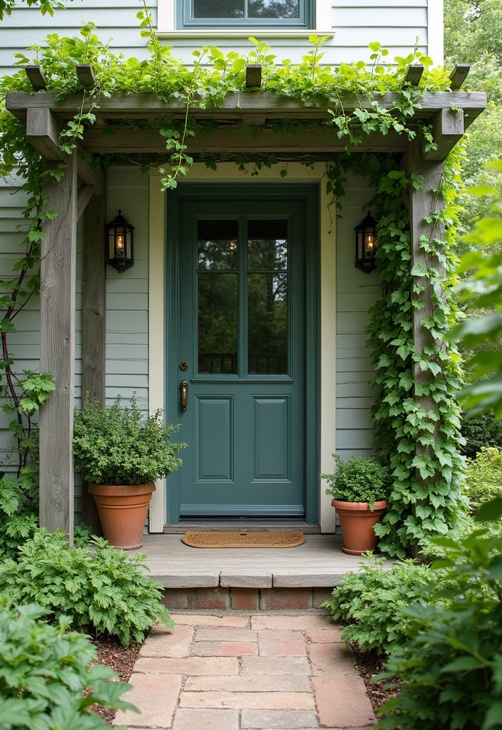 30 Small Front Porch Ideas That Maximize Every Inch - 18. Trellis for Climbing Plants