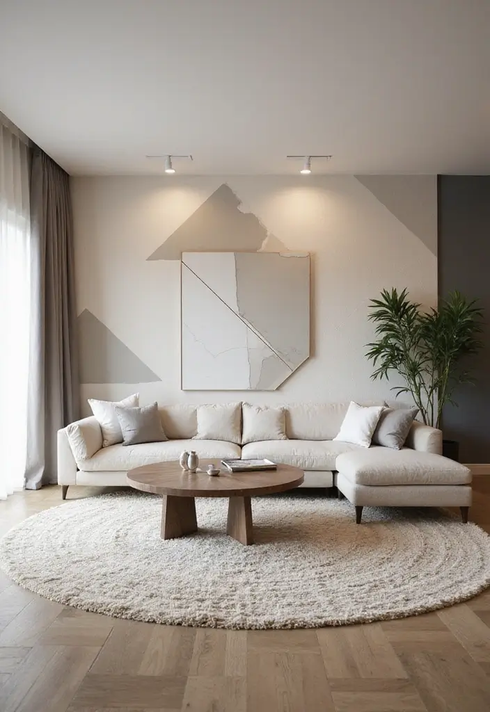 25+ Accent Wall Paint Ideas That Instantly Upgrade Your Space 11 25+ Accent Wall Paint Ideas That Instantly Upgrade Your Space - 11. Geometric Patterns in Neutral Tones