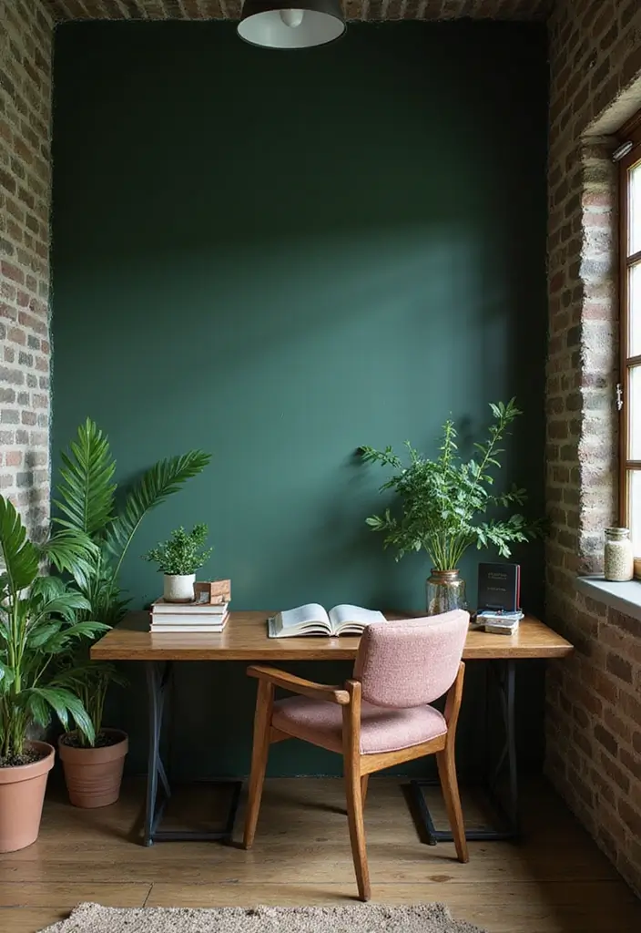 25+ Accent Wall Paint Ideas That Instantly Upgrade Your Space 13 25+ Accent Wall Paint Ideas That Instantly Upgrade Your Space - 13. Rustic Forest Green