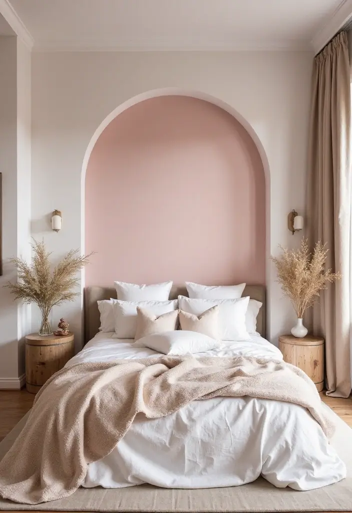 25+ Accent Wall Paint Ideas That Instantly Upgrade Your Space 17 25+ Accent Wall Paint Ideas That Instantly Upgrade Your Space - 17. Subtle Blush Pink