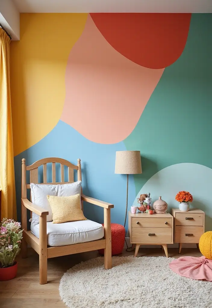 25+ Accent Wall Paint Ideas That Instantly Upgrade Your Space 23 25+ Accent Wall Paint Ideas That Instantly Upgrade Your Space - 23. Dynamic Multi-Toned Colors