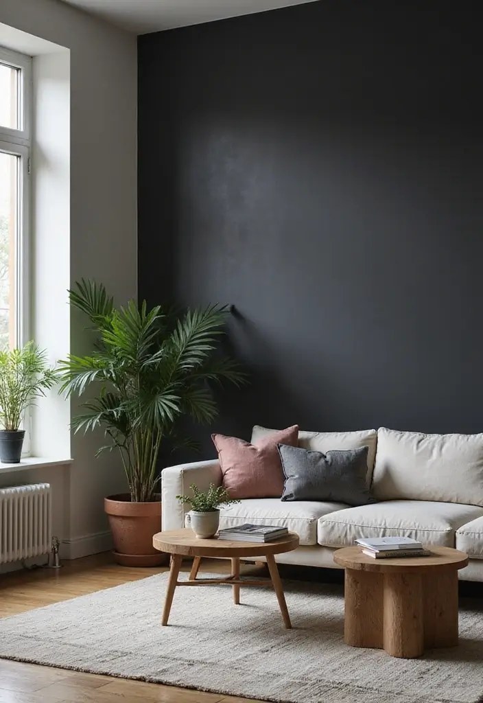 25+ Accent Wall Paint Ideas That Instantly Upgrade Your Space 8 25+ Accent Wall Paint Ideas That Instantly Upgrade Your Space - 8. Smoky Charcoal