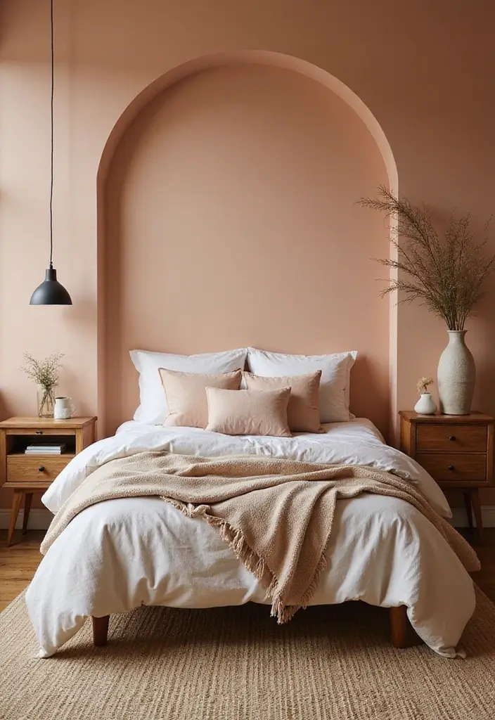 25+ Accent Wall Paint Ideas That Instantly Upgrade Your Space 9 25+ Accent Wall Paint Ideas That Instantly Upgrade Your Space - 9. Muted Peach