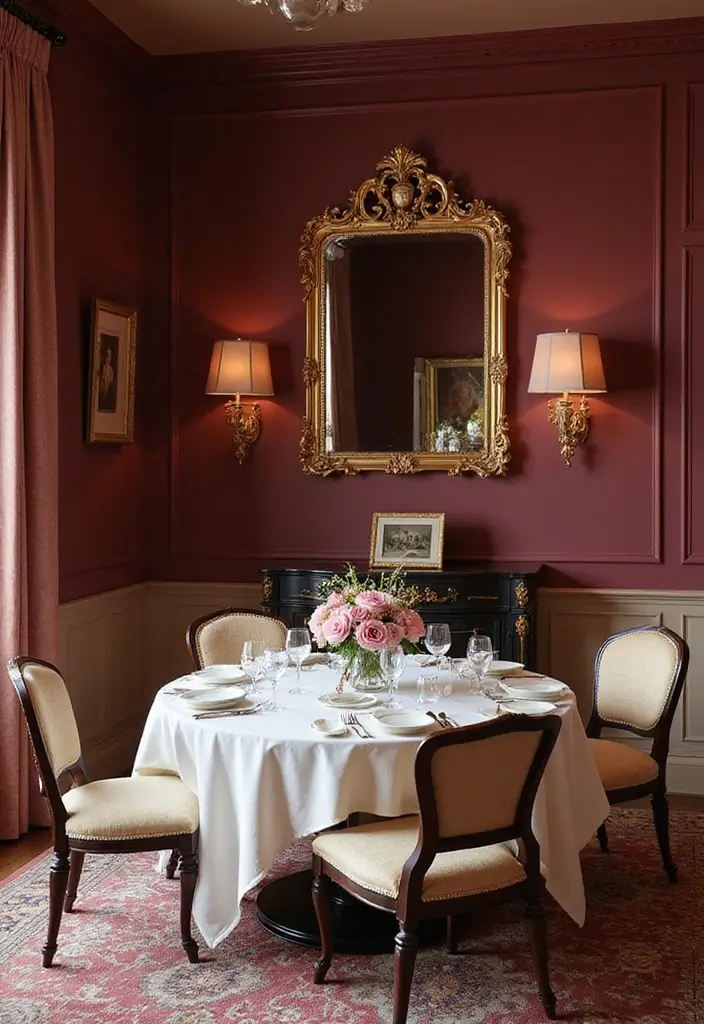 25 Beautiful House Color Schemes Interior Designers Recommend - 13. Rich Burgundy and Warm Cream