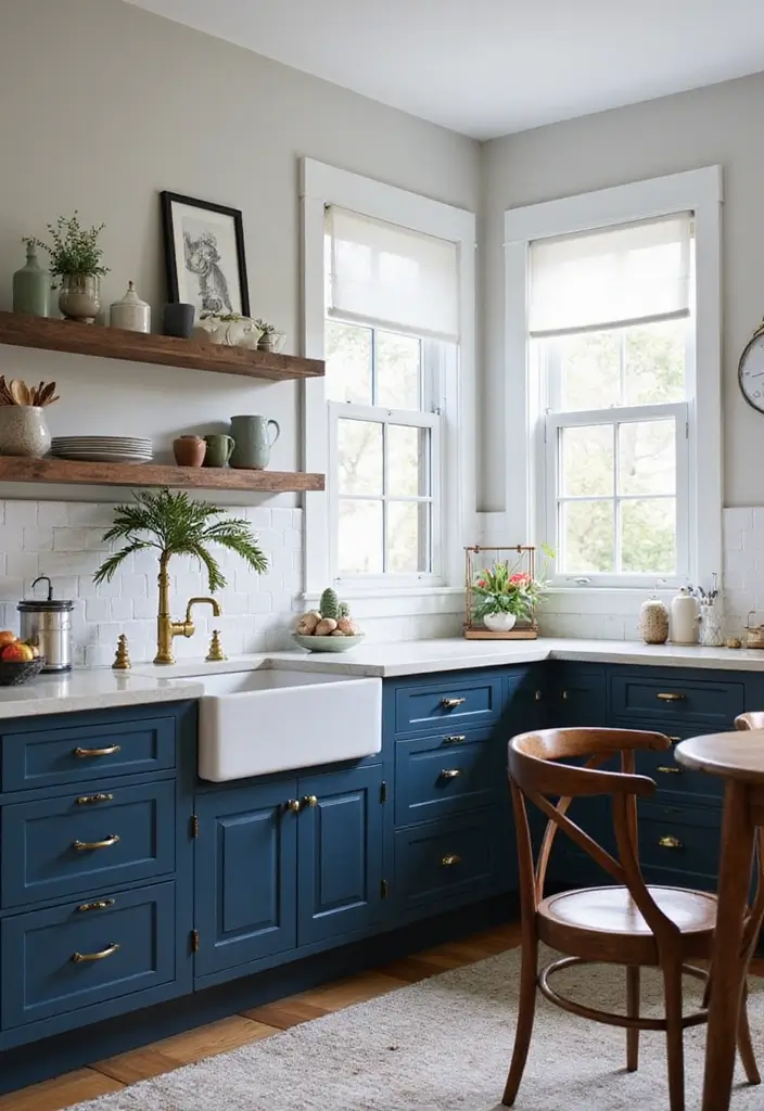 25 Beautiful House Color Schemes Interior Designers Recommend - 15. Timeless Navy and Crisp White