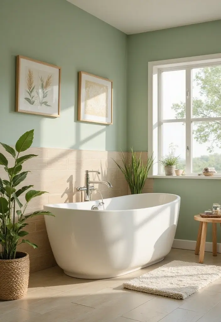 25 Beautiful House Color Schemes Interior Designers Recommend - 22. Warm Beige and Seafoam Green