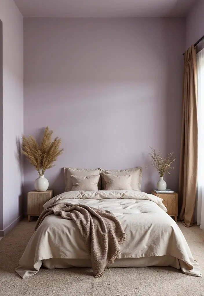 25 Beautiful House Color Schemes Interior Designers Recommend - 25. Charming Lavender and Earthy Taupe