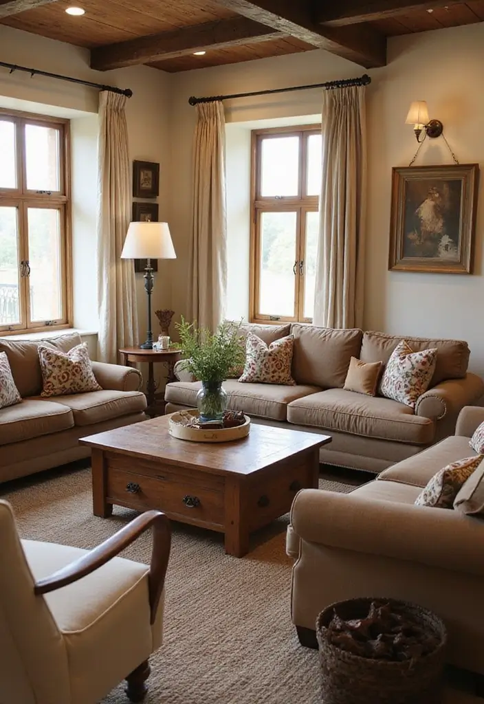 25 Beautiful House Color Schemes Interior Designers Recommend - 9. Rustic Brown and Soft Cream