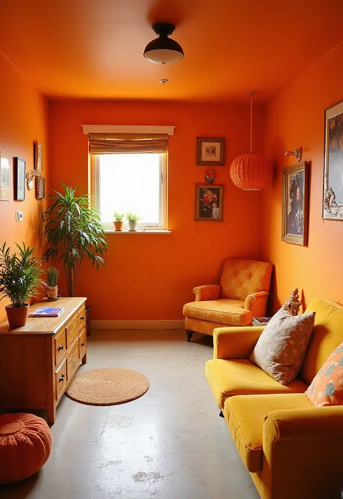 25 Best Basement Paint Colors That Brighten Dark Spaces 18 25 Best Basement Paint Colors That Brighten Dark Spaces - 18. Vibrant Orange: Energetic and Fun