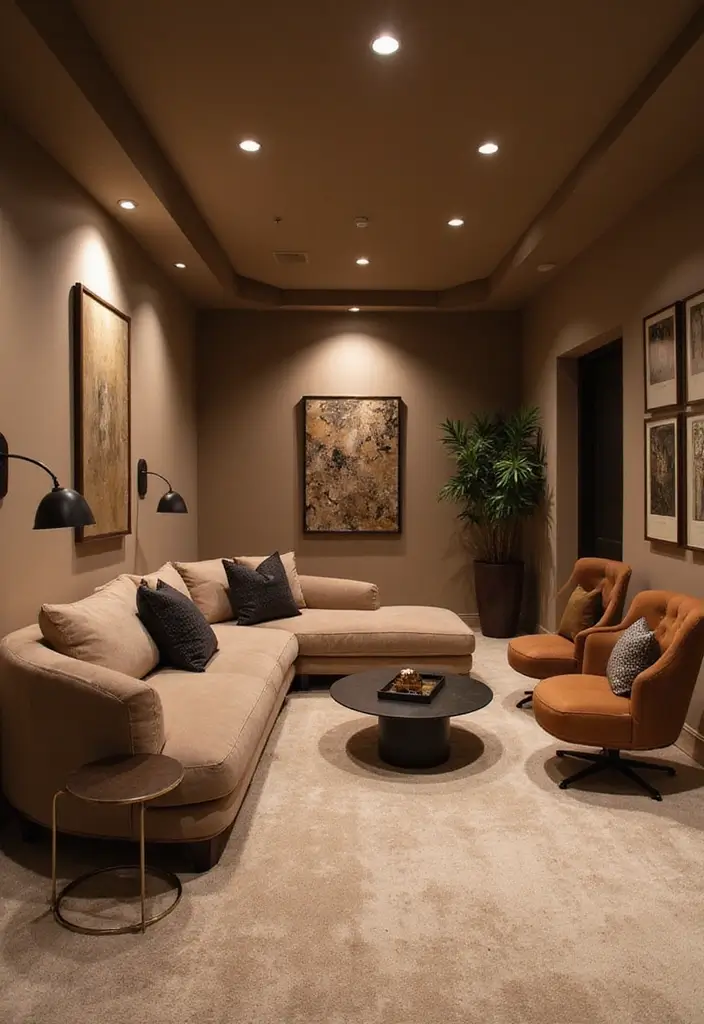 25 Best Basement Paint Colors That Brighten Dark Spaces 8 25 Best Basement Paint Colors That Brighten Dark Spaces - 8. Warm Taupe: Earthy Elegance