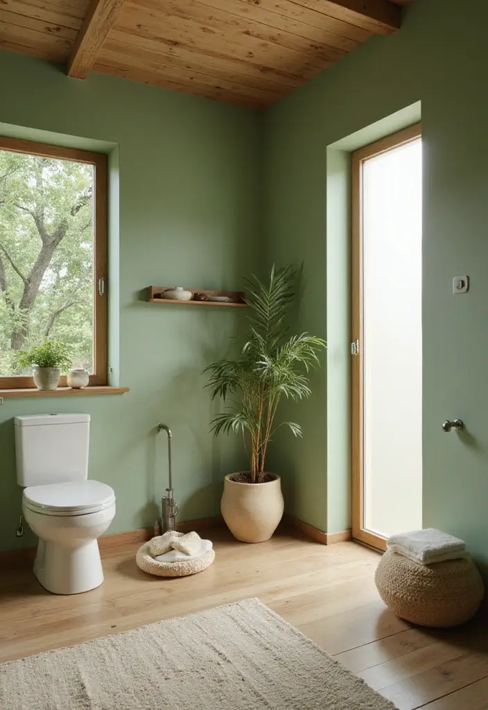 25 Best Dark Green Paint Colors for Cozy & Elegant Interiors - 22. Bamboo Green: Natural and Refreshing