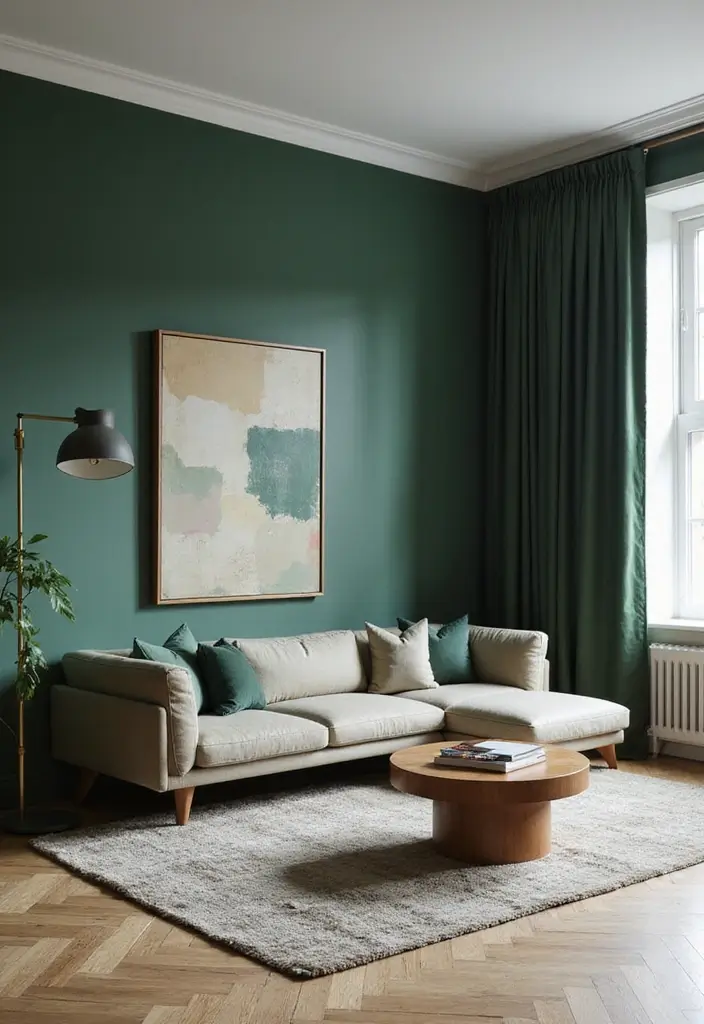 25 Best Dark Green Paint Colors for Cozy & Elegant Interiors - 23. Fernwood Green: Subtle and Modern