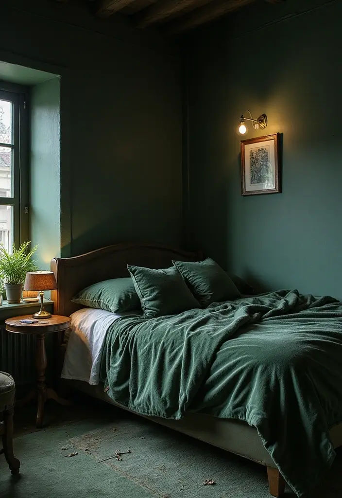 25 Best Dark Green Paint Colors for Cozy & Elegant Interiors - 24. Shady Green: Mysterious Allure
