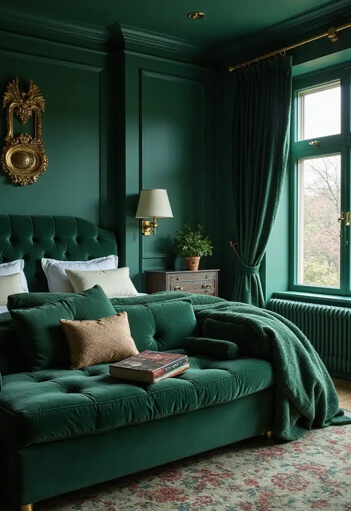 25 Best Dark Green Paint Colors for Cozy & Elegant Interiors - 3. Deep Emerald: Luxurious Elegance