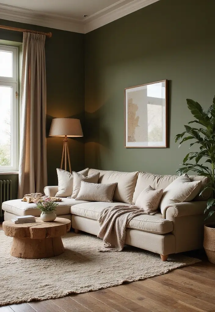 25 Best Dark Green Paint Colors for Cozy & Elegant Interiors - 4. Olive Green: Earthy and Inviting