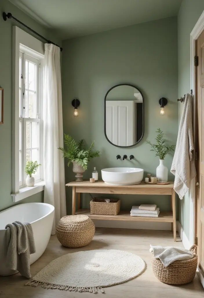 25 Best Dark Green Paint Colors for Cozy & Elegant Interiors - 6. Sage Green: Soft Serenity