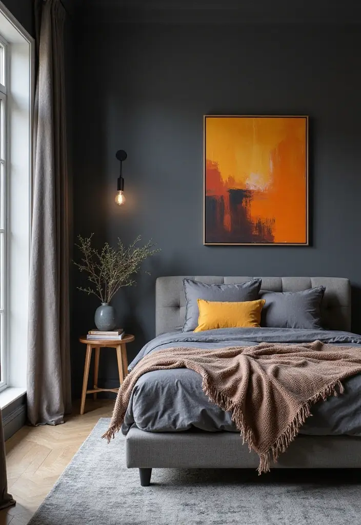 25 Best Grey Paint Colors for Bedroom Walls 10 25 Best Grey Paint Colors for Bedroom Walls - 10. Graphite Grey