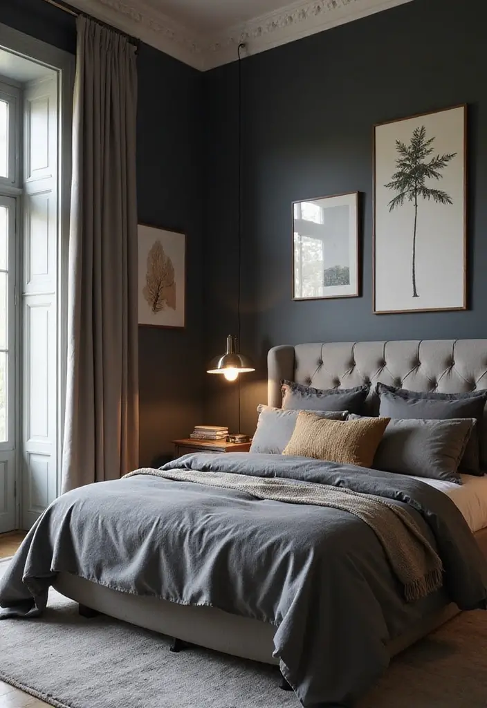 25 Best Grey Paint Colors for Bedroom Walls 2 25 Best Grey Paint Colors for Bedroom Walls - 2. Charcoal Elegance