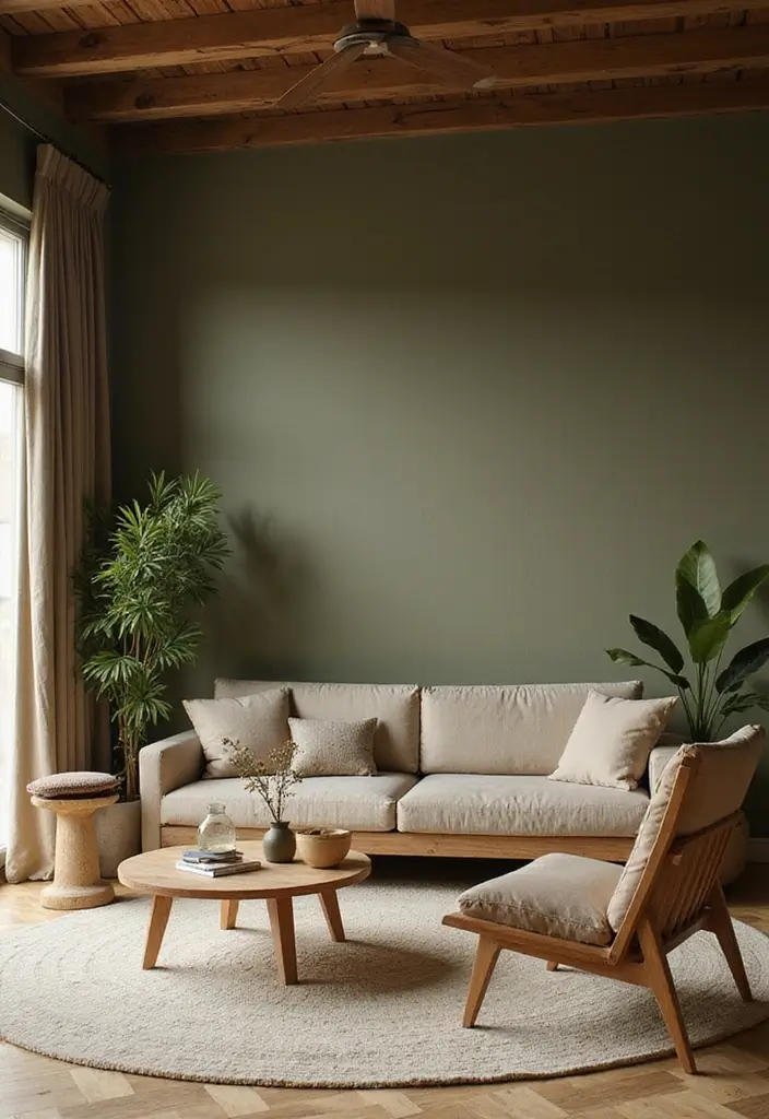 25+ Best Paint Colors for Living Room That Create Cozy & Stylish Spaces - 11. Earthy Olive Green