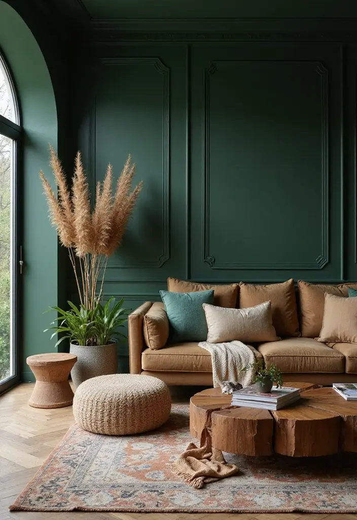 25+ Best Paint Colors for Living Room That Create Cozy & Stylish Spaces - 12. Deep Forest Green