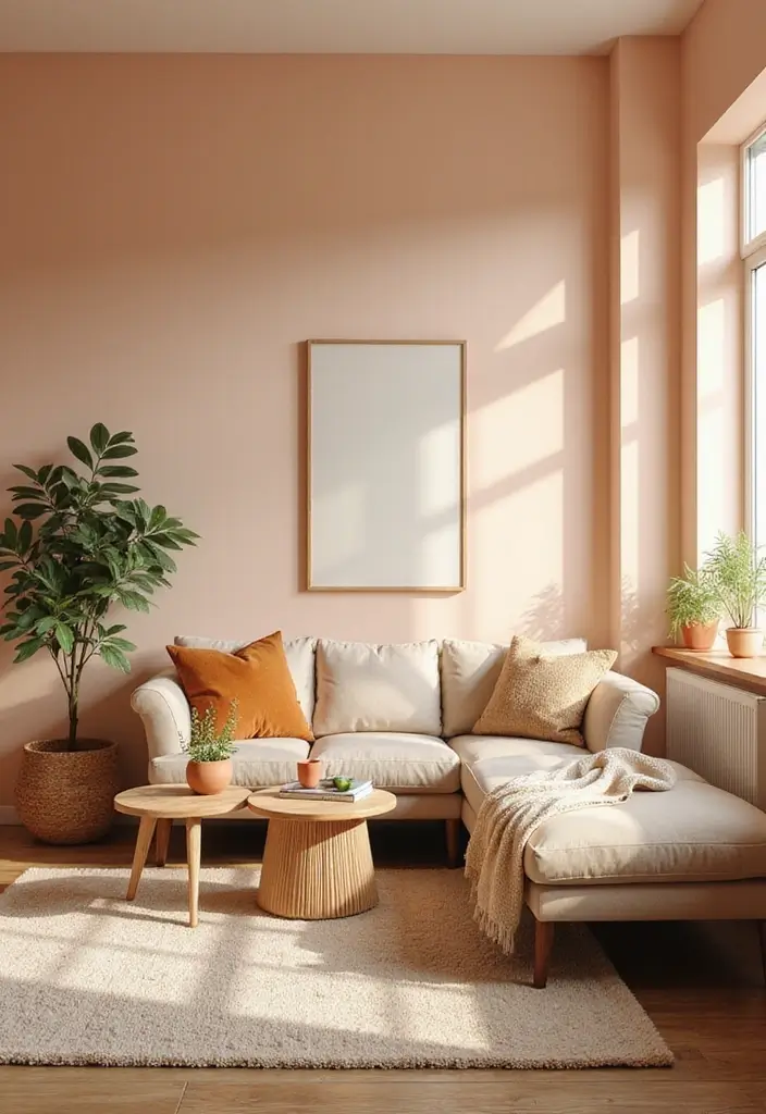25+ Best Paint Colors for Living Room That Create Cozy & Stylish Spaces - 13. Pale Peach