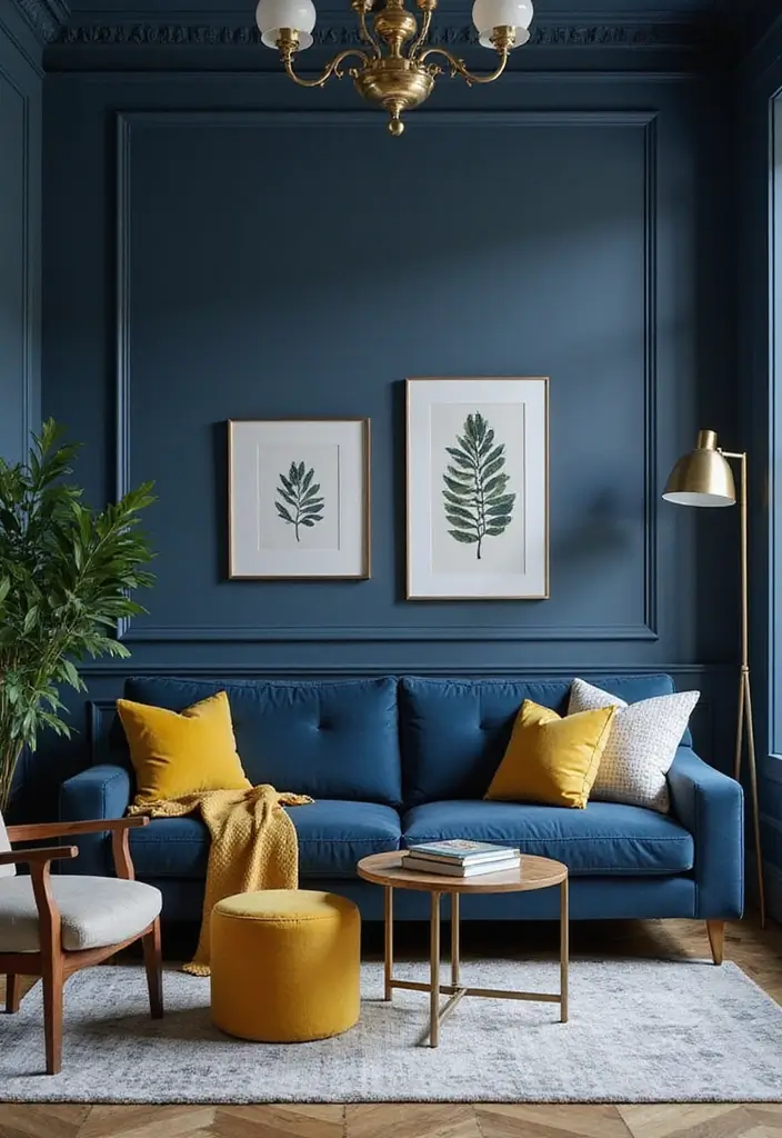 25+ Best Paint Colors for Living Room That Create Cozy & Stylish Spaces - 6. Classic Navy Blue