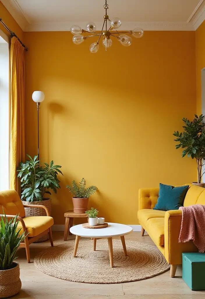 25+ Best Paint Colors for Living Room That Create Cozy & Stylish Spaces - 8. Vibrant Mustard Yellow