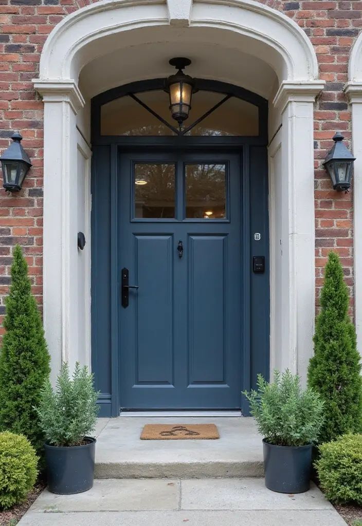 25+ Front Door Paint Colors to Make a Striking First Impression 12 25+ Front Door Paint Colors to Make a Striking First Impression - 12. Stylish Slate Blue
