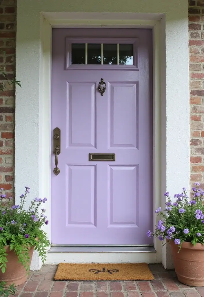 25+ Front Door Paint Colors to Make a Striking First Impression 14 25+ Front Door Paint Colors to Make a Striking First Impression - 14. Soft Lavender