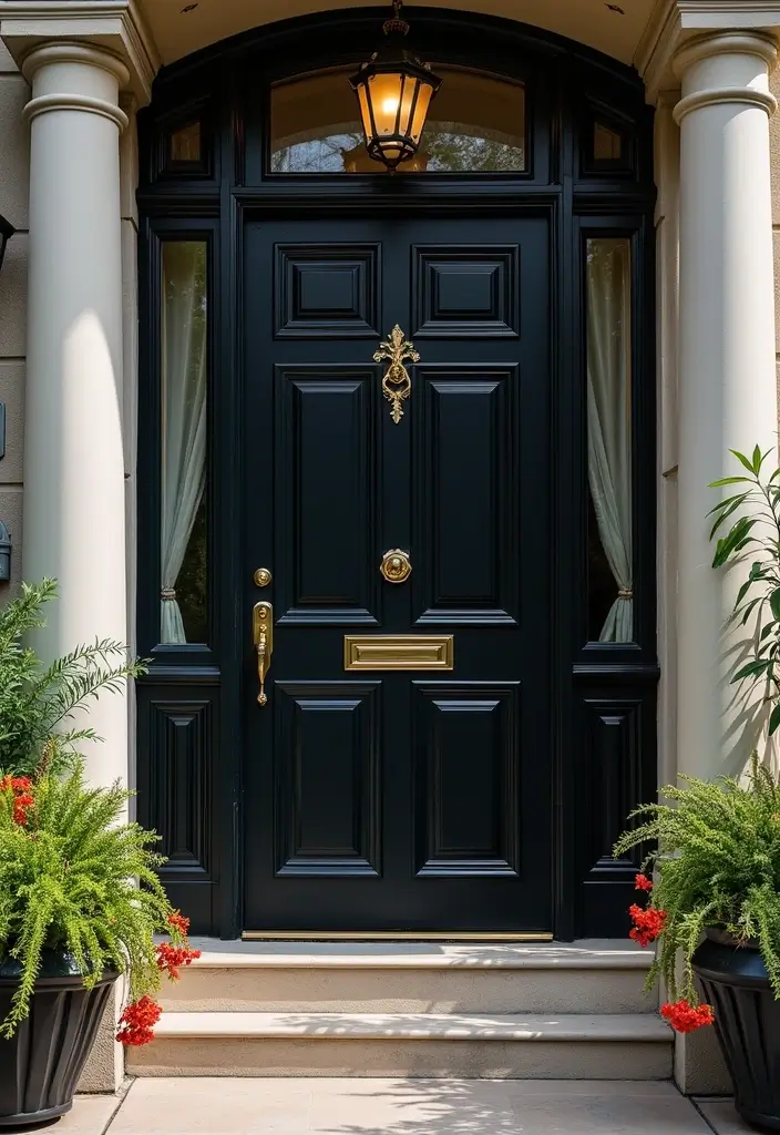 25+ Front Door Paint Colors to Make a Striking First Impression 25 25+ Front Door Paint Colors to Make a Striking First Impression - 25. Classic Black