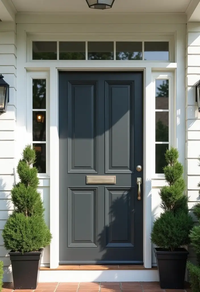 25+ Front Door Paint Colors to Make a Striking First Impression 7 25+ Front Door Paint Colors to Make a Striking First Impression - 7. Classic Charcoal Gray