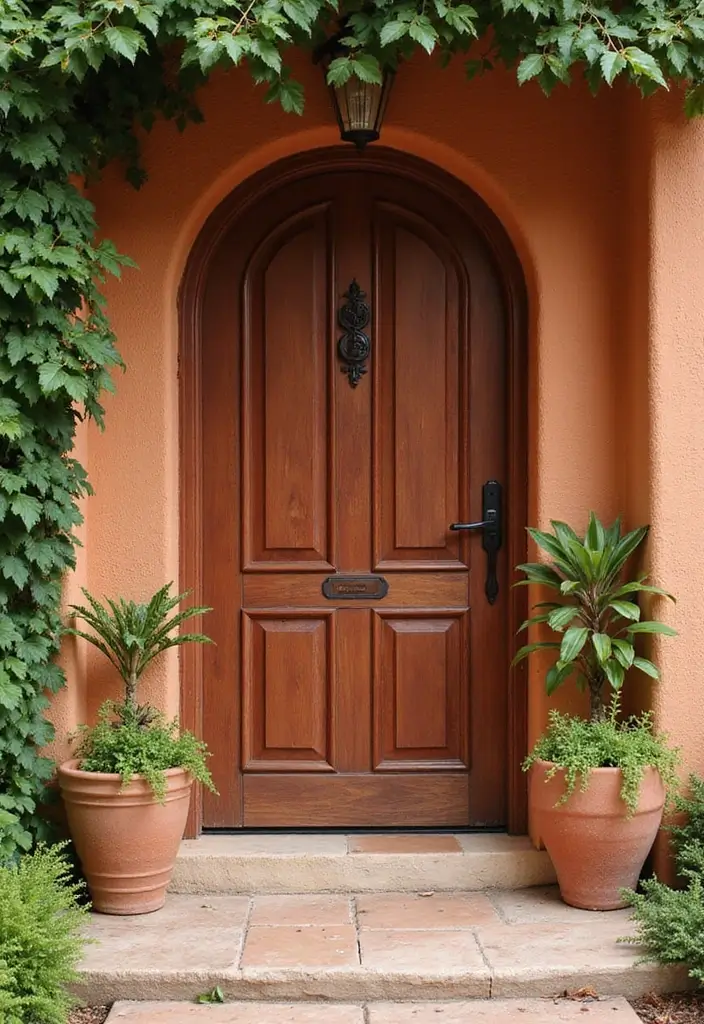 25+ Front Door Paint Colors to Make a Striking First Impression 9 25+ Front Door Paint Colors to Make a Striking First Impression - 9. Earthy Terracotta