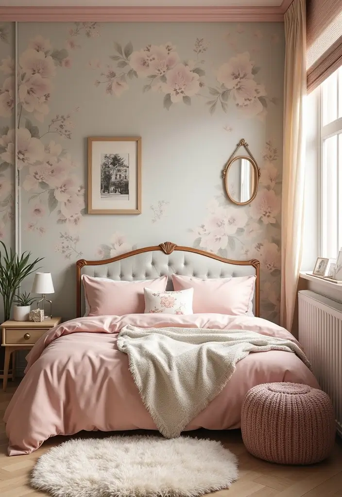 25 Fun Girls Room Paint Ideas with Pops of Color - 14. Vintage Charm