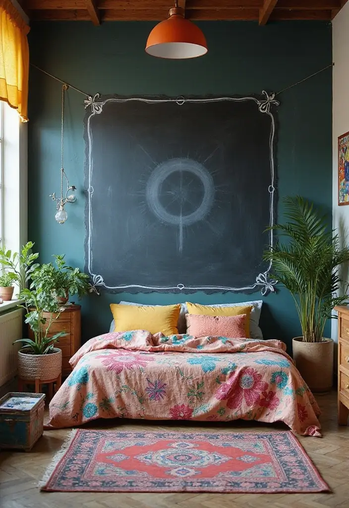 25 Fun Girls Room Paint Ideas with Pops of Color - 15. Fun with Chalkboard Paint