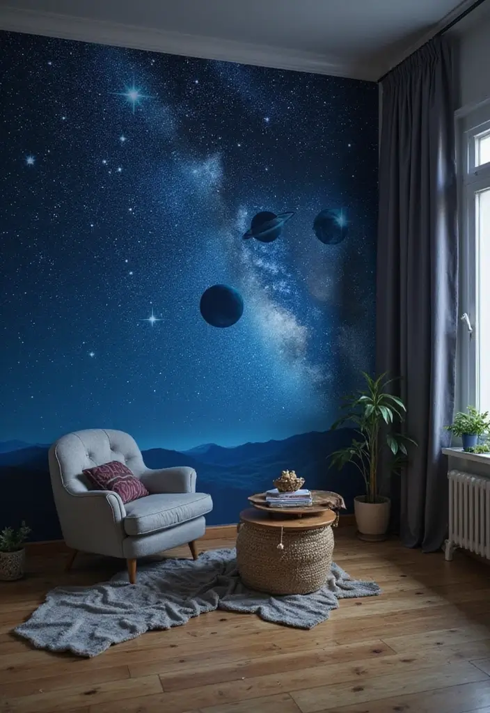 25 Funky Wall Paint Ideas That Add Personality to Your Room - 23. Starry Night