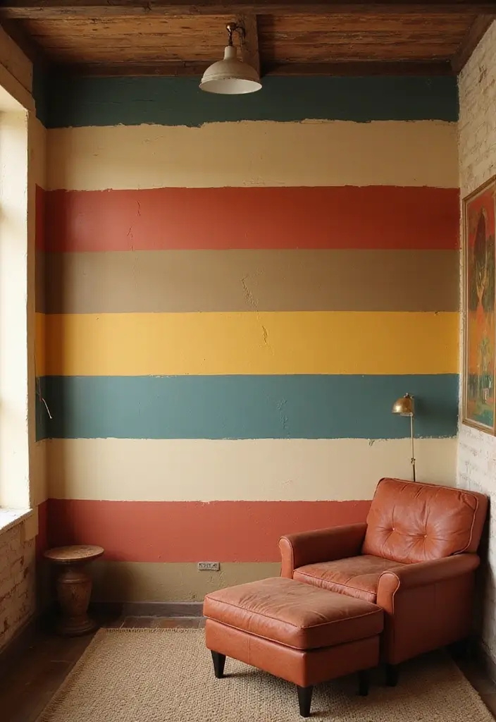 25 Funky Wall Paint Ideas That Add Personality to Your Room - 3. Retro Stripes