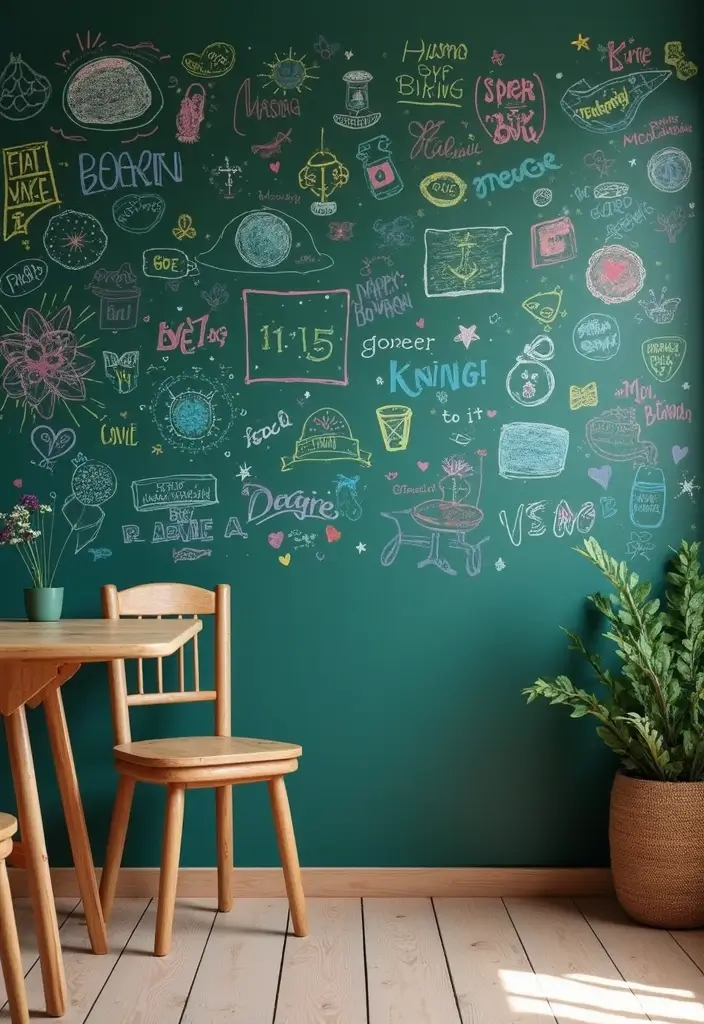25 Funky Wall Paint Ideas That Add Personality to Your Room - 5. Chalkboard Fun