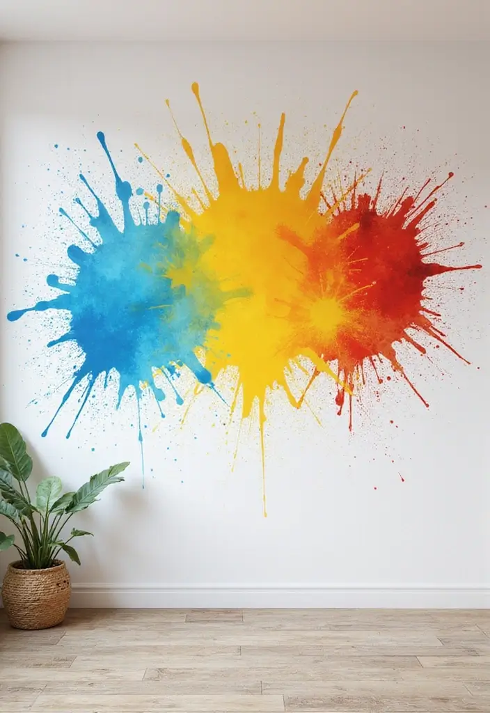 25 Funky Wall Paint Ideas That Add Personality to Your Room - 7. Artistic Splatter