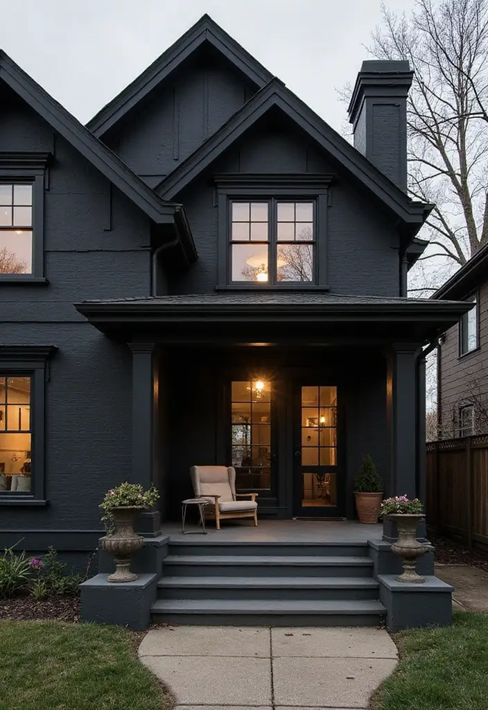 25 Gorgeous Bloxburg Color Schemes Exterior House Ideas - 11. Midnight Black Accents